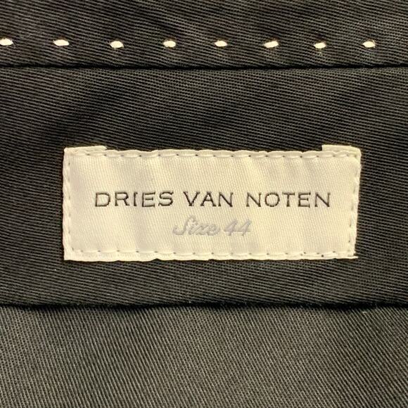 DRIES VAN NOTEN Size 28 Navy Mohair Wool Flat Front Dress Pants - Picture 3 of 4